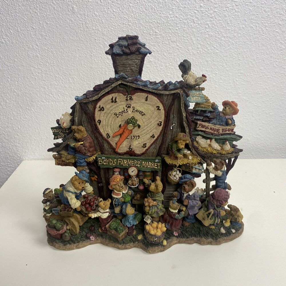 Boyds Bears Danbury Mint Farmers Market Collector Clock Works